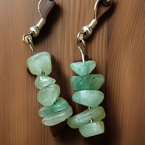 Aventurine Green Gemstone Stone Earrings Chakra Healing